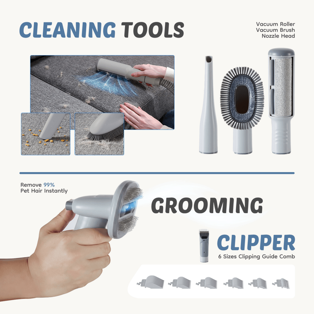 ShopTechPet™ Pro-Groom 5-in-1 Pet Vacuum & Grooming Salon