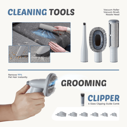 ShopTechPet™ Pro-Groom 5-in-1 Pet Vacuum & Grooming Salon