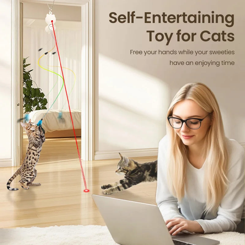 ShopTechPet™ 2-in-1 Smart Interactive Cat Toy