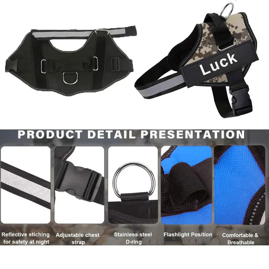 ShopTechPet™ Personalized No-Pull Dog Harness | Custom ID & Reflective Safety