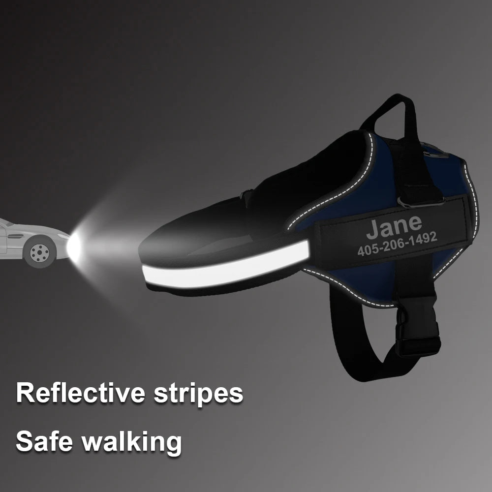 ShopTechPet™ Personalized No-Pull Dog Harness | Custom ID & Reflective Safety