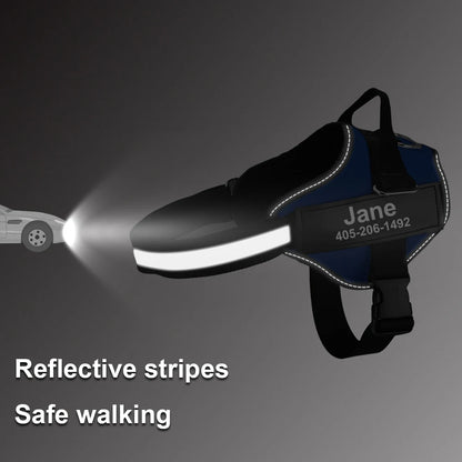 ShopTechPet™ Personalized No-Pull Dog Harness | Custom ID & Reflective Safety
